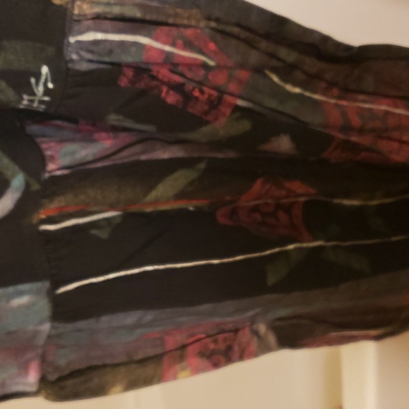 V.C. Torias Handpainted Vintage Artist Dropwaist Dress Art to Wear OS - Picture 9 of 12